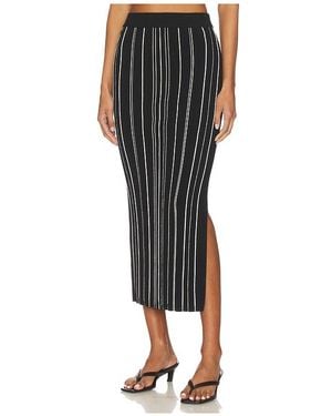 Hevron Peony Skirt - Black