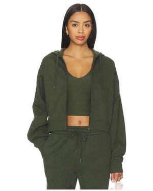 Beyond Yoga Luxe Fleece Zip Up Hoodie - Green