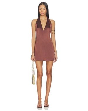 Shona Joy Savanna Halter Neck Mini Dress - Red