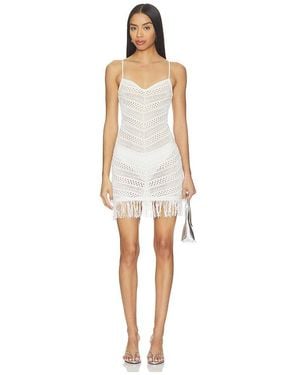Tularosa Gelinda Fringe Mini Dress - White