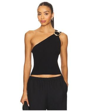 Jonathan Simkhai Fenix One Shoulder Top - Black