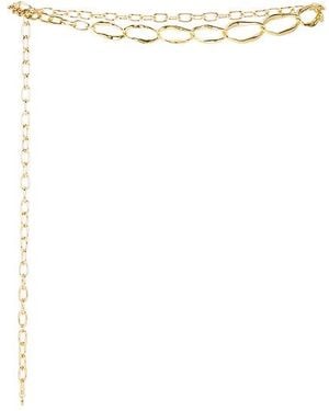 Ettika Hammered Oval Link Chain Belt - Metallic