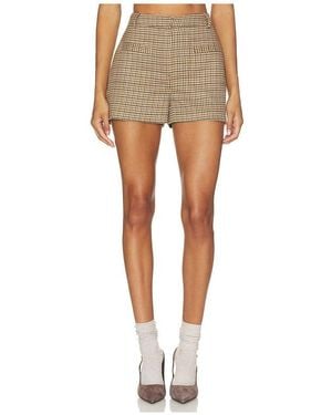 Central Park West Astor Plaid Mirco Short - Natural