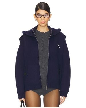 ShuShu/Tong Double Collar Zip-Up Knit Jacket - Blue