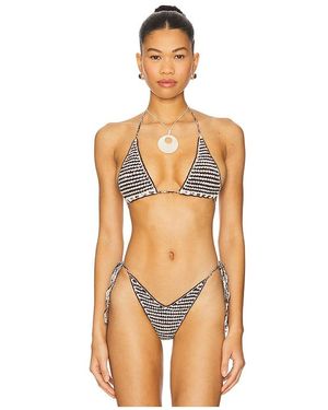 Indah Shilo Two-Color Triangle Bikini Top - Orange