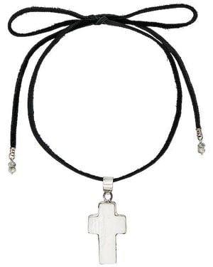 Child Of Wild Selvia Mother Of Pearl Cross Necklace - Black