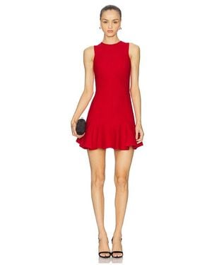 Fleur du Mal Dropped Waist Knit Corset Dress - Red