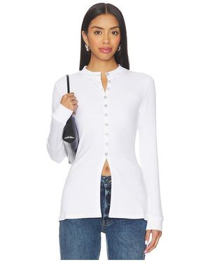 ALIGNE Daphne Rib Placket Top - White