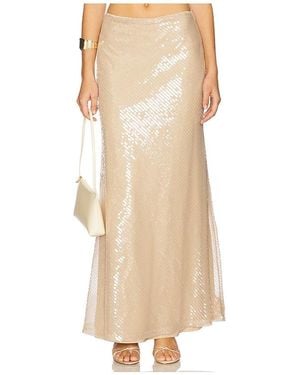 SNDY'S Falda Maxi Calypso En Color Neutral Metálico Talla En - Neutro