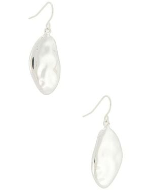 Ettika Hammered Oval Drop Earrings - White