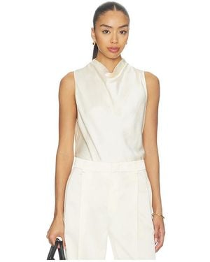 Vince Cropped Cowl Neck Top - White