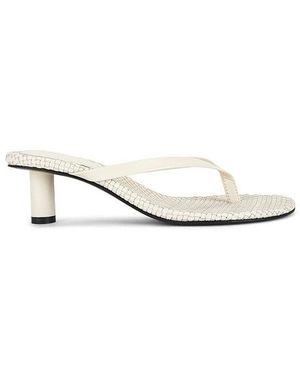 St. Agni Woven Thong Heel - White
