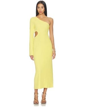 LNA One-Shoulder-Kleid Holden Rib - Gelb