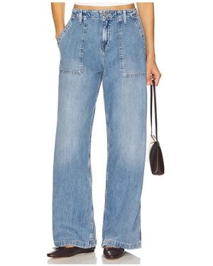 GOOD AMERICAN Lite Linen Denim Trousers - Blue