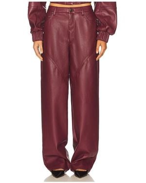 ROTATE BIRGER CHRISTENSEN Mid Waisted Piping Pant - Red
