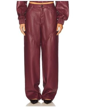 ROTATE BIRGER CHRISTENSEN Mid Waisted Piping Pant - Red