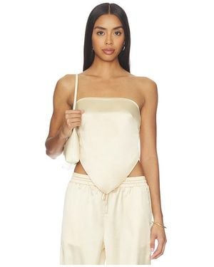 4th & Reckless Bradie Satin Scarf Top - Natural