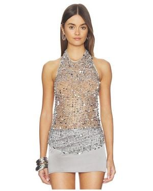 LAPOINTE Oberteil Sequin Halter - Weiß