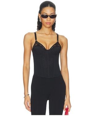 Fleur du Mal Topstitch Bebe Bra Bustier Top - Black
