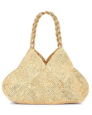Flora Bella Foggia Crochet Raffia And Leather Tote Bag - Natural