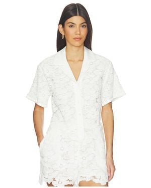 Jonathan Simkhai Glenn Lace Camp Shirt - White