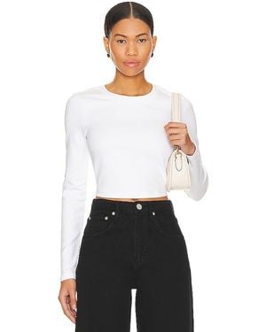 Cuts Tomboy Long Sleeve Cropped - White