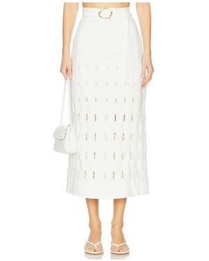 AMUR Jay Textured Midi Skirt - ホワイト
