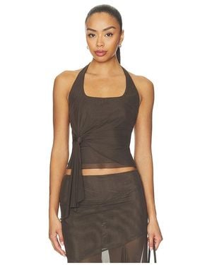 Bec & Bridge Olyssia Knot Halter Top - Black