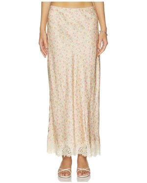 RIXO London Matilde Skirt - Natural