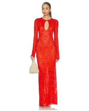 Blumarine Long Knit Dress - Red