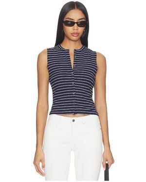 GOOD AMERICAN The Rib Splay Top - Blue