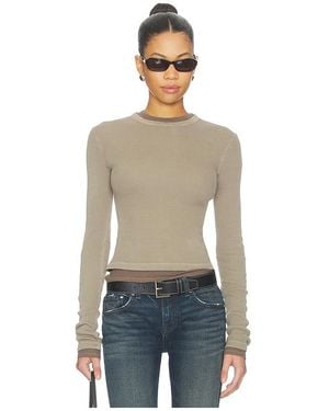 Citizens of Humanity Pillar Waffle Crewneck Top - Natural