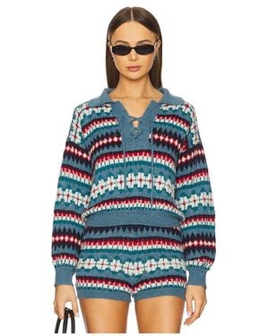 Mother The Lace Up Pull Jumper - Blue