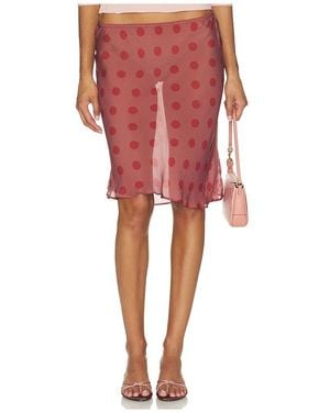 With Jean Penny Skirt - Red