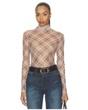 Elodie the Label Bourbon Turtleneck Mesh Top - Blue