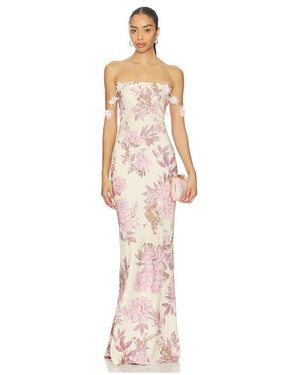 Bronx and Banco Magnolia Rosie Off The Shoulder Column Gown - White
