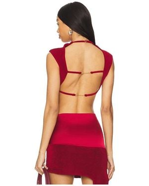 Khanums Backless Cropped Tee - Red