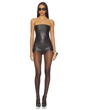 retroféte Pernille Leather Romper - Black