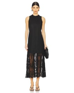 Sea Marja Embroidery Mesh Tank Dress - Black