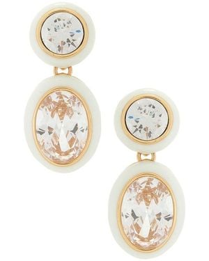 Ettika Duet Drop Earrings - White