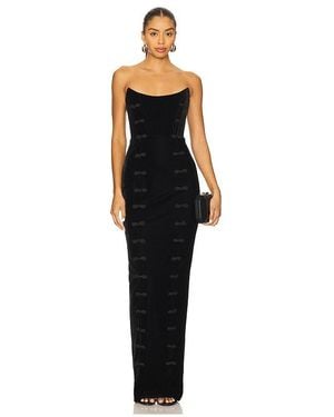 SAU LEE Vesper Velvet Gown - Black