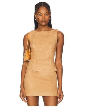 superdown Aviva Faux Suede Top - Orange