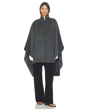 Rohe Double Faced Wool Pankou Closure Poncho - Black