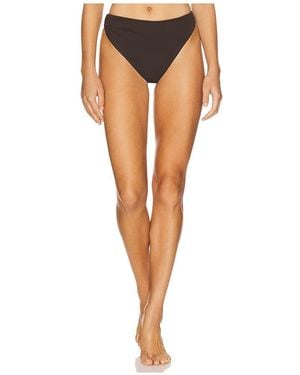 Anemos Asymmetric Draped Bikini Bottom - Black