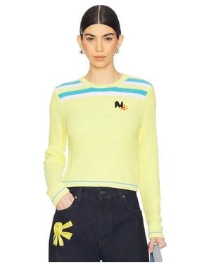 MSGM Striped セーター - イエロー
