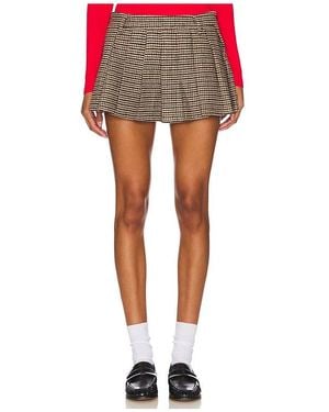 Lovers + Friends Pleated Melton Wool Skort - Multicolour