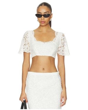 Frankie's Bikinis X Paige Lorenze Honeymoon Lace Blouse - White