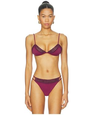 Leslie Amon Garis Trim Bikini Top - Orange