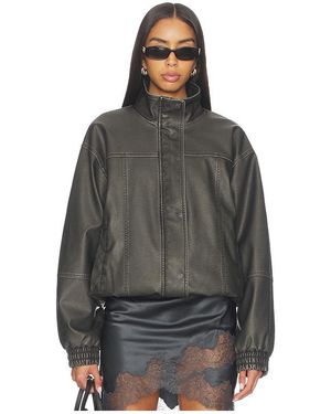 superdown Jaide Faux Leather Bomber - Black
