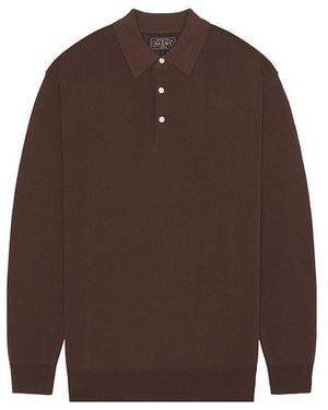Beams Plus Polohemd Knit - Braun